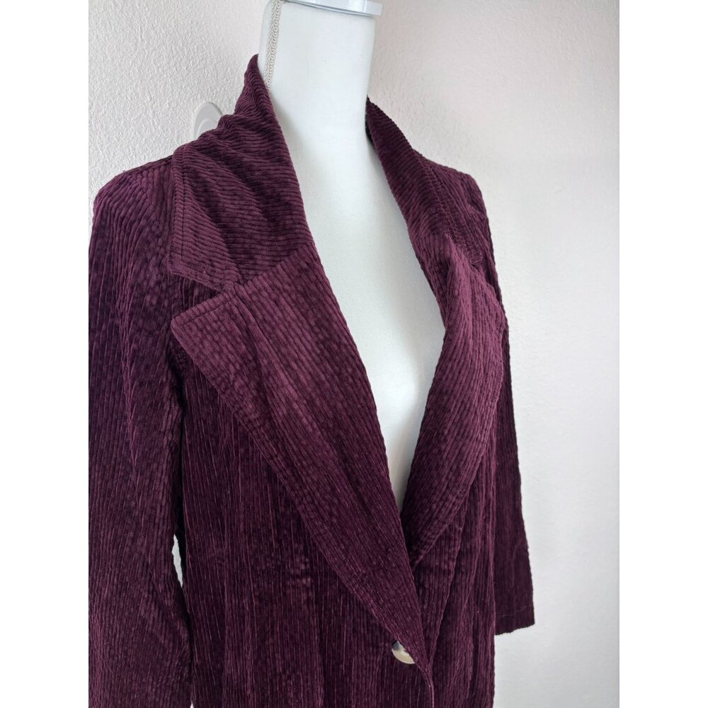 By Anthropologie women's‎ 4 dark maroon corduroy duster jacket gothic lined - Picture 11 of 15